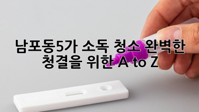 남포동5가 소독 청소: 완벽한 청결을 위한 A to Z